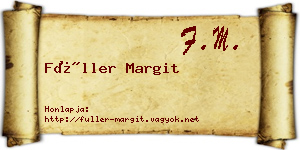 Füller Margit névjegykártya