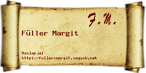 Füller Margit névjegykártya